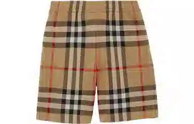 Burberry SS23 Check Elastic Waist Shorts Khaki
