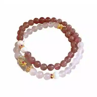 【甜心魔法】 指尖瑰宝 怦然心动浪漫能量甜蜜续费招正缘桃花事业充能缓解压力自信强大美好如约而至日常百搭#好运天然 草莓晶 手串 女款