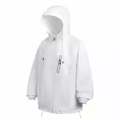 物质公式 高街美式复古百搭休闲时尚舒适超轻透气常规宽松纯色条纹连帽拉链直筒薄款长袖防晒服 男女同款