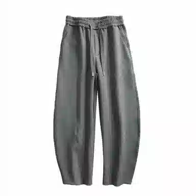 见川 宽松阔腿纯色休闲裤 男款 深灰