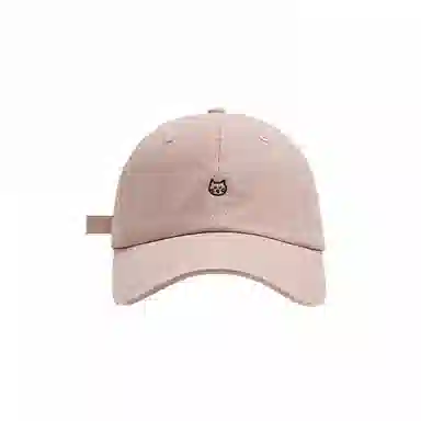 祎步康 可爱小猫刺绣薄款宽帽檐显脸小软顶百搭潮 棉 鸭舌帽 男女同款情侣款