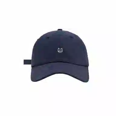 祎步康 可爱小猫刺绣薄款宽帽檐显脸小软顶百搭潮 棉 鸭舌帽 男女同款情侣款