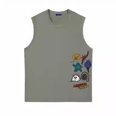 巴塞罗那足球俱乐部 日系简约基础款宽松柔软舒适亲肤通勤百搭做旧无袖背心 男女同款