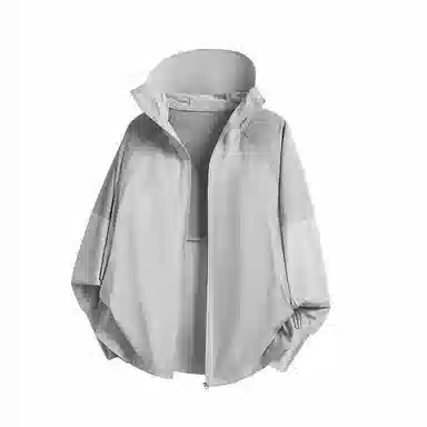 美力城 纯色防紫外线基础款凉感吸湿排汗薄款外套运动透气户外简约宽松百搭连帽长袖 超轻透气速干防紫外线防晒服 男女同款
