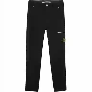 Stone Island Slim Logo Zip Pants Black