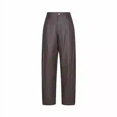 速写 日常合体简约纯色直筒休闲裤 男款 深棕