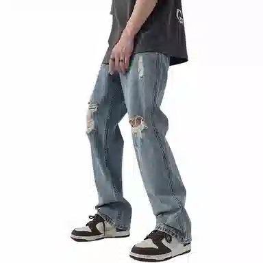 Yue Teng Straight Leg Jeans Blue