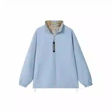 大卫贝肯 美式高街嘻哈街头学院风基础款花格条纹设计简约时尚百搭立领拉链休闲通勤潮牌宽松防风防水无性别主义长袖夹克外套 男女同款