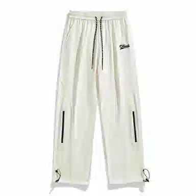 海底小纵队 美式高街基础字母印花潮流时尚百搭显瘦日常通勤简约基础拼接直筒休闲裤 男女同款