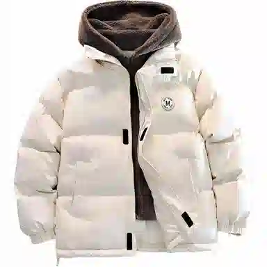 玉儿恋 加绒加厚连帽宽松休闲面包服棉服 男款