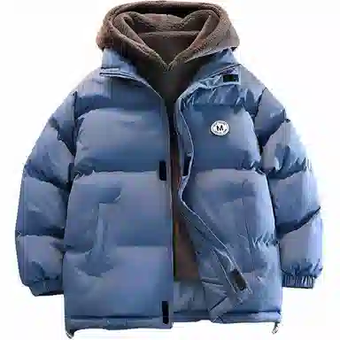 玉儿恋 加绒加厚连帽宽松休闲面包服棉服 男款