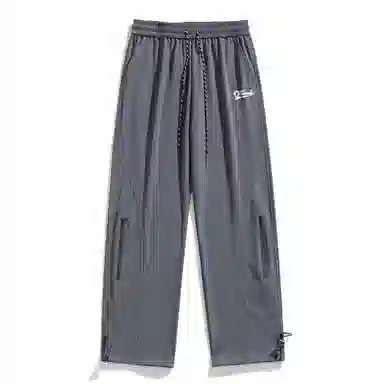 海底小纵队 美式高街基础字母印花潮流时尚百搭显瘦日常通勤简约基础拼接直筒休闲裤 男女同款