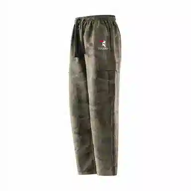 啄木鸟 美式复古迷彩户外工装大口袋长裤垂感宽松直筒休闲裤 男女同款