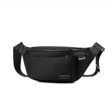 北极猎人 机能风简约时尚潮流工装街拍骑行运动高颜值防水 尼龙拼超纤 胸包 男款 黑色/卡其色