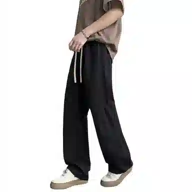 颂希尔 美式微褶直筒宽松运动休闲裤 男女同款