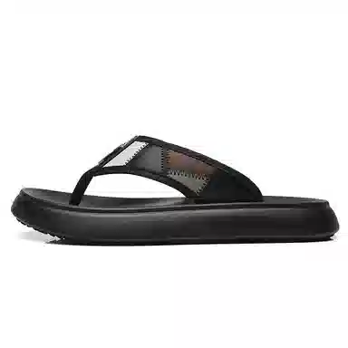 木林森 舒适时尚通勤百搭人字拖鞋 男款 黑色