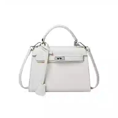 纳兰杜 高级感时尚百搭通勤小众设计 合成革 手提包 女款 白色/黑色