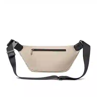 北极猎人 机能风简约时尚潮流工装街拍骑行运动高颜值防水 尼龙拼超纤 胸包 男款 黑色/卡其色