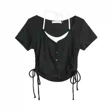 JUFU V-Neck Short Sleeve T-Shirt