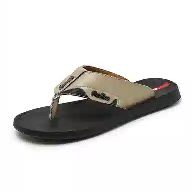 潮泽 潮流通勤百搭简约 车缝线 速干人字拖鞋 男款