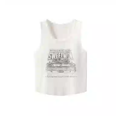 星期六 满印圆领宽松背心 女款