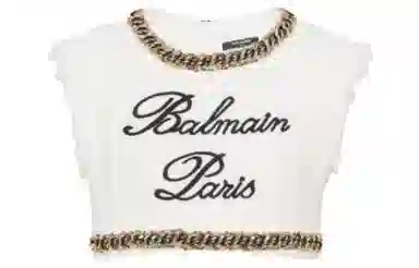 BALMAIN FW23 Signature Tweed Tank Top