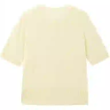 太平鸟 纯色珠片镂空圆领短袖针织衫 女款