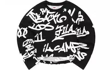 FILA FUSION Baseball Graffiti Print Long Sleeve Tee