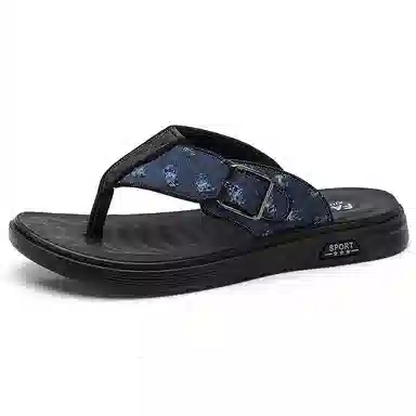 潮泽 经典潮流时尚 橡胶底 车缝线 速干人字拖鞋 男款