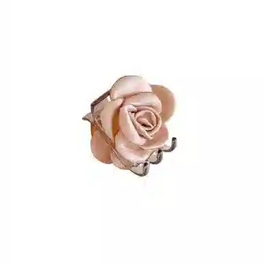 水中玉 山茶花半扎发抓夹气质浪漫绸面花朵鲨鱼夹子发卡发饰高级感头饰 亚克力 发夹 女款