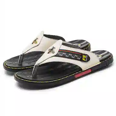 潮泽 潮流 橡胶底 车缝线 速干人字拖鞋 男款