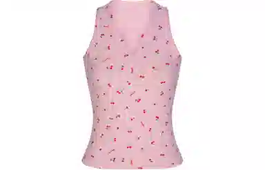 SKIMS Soft Lounge Split Neck Tank Cherry Blossom Print