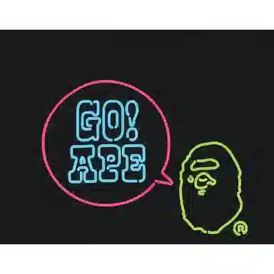 BAPE Neon Slogan Crewneck T-Shirt