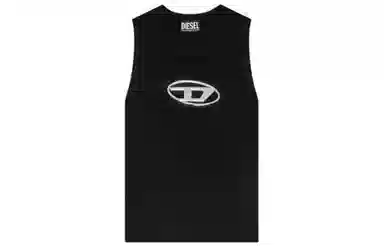 DIESEL OVAL-D Black Tank Top
