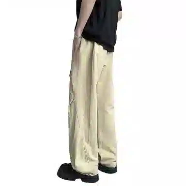 颂希尔 美式微褶直筒宽松运动休闲裤 男女同款