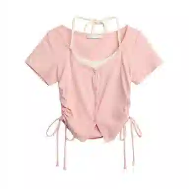 JUFU V-Neck Short Sleeve T-Shirt