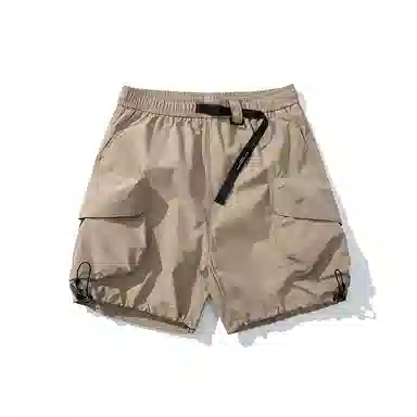 袋鼠 大口袋可自收纳吸湿速干轻薄冰感废土风牛仔运动裤工装短裤 男女同款