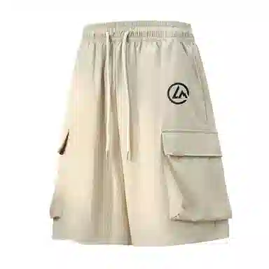 兰缪 纯色基础款运动简约美式复古百搭日常通勤舒适透气五分休闲短裤 男女同款