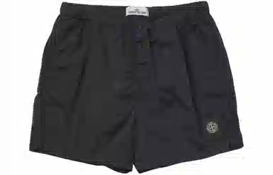Stone Island Logo Drawstring Swim Shorts Black