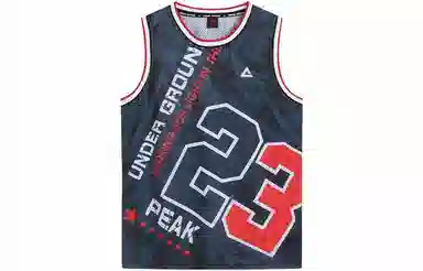 匹克 休闲运动字母印花篮球背心 男款 黑色