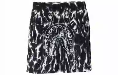 A BATHING APE Shark Embroidery Tie-Dye Camo Shorts
