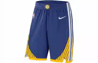 Nike NBA Colorblock Logo Basketball Shorts Warriors Blue
