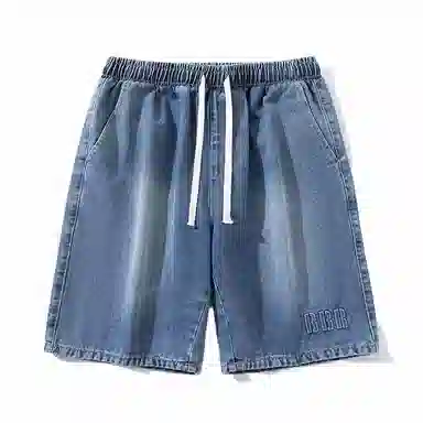 双星八特 潮牌百搭短裤休闲宽松直筒运动裤子牛仔短裤 男女同款