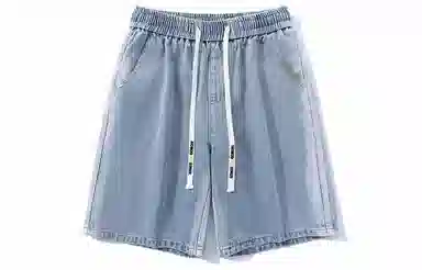 王者荣耀 美式高街水洗直筒五分牛仔短裤 男女同款