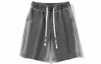 王者荣耀 美式高街水洗直筒五分牛仔短裤 男女同款