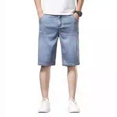 【dme】 基础款天丝凉感宽松纯色显高显瘦中腰直筒七分牛仔短裤 男女同款