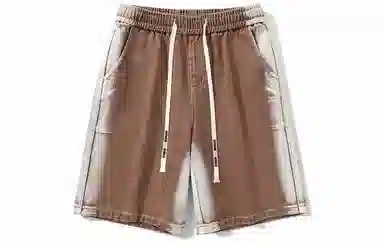 王者荣耀 美式高街水洗直筒五分牛仔短裤 男女同款