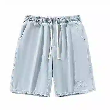 双星八特 潮牌百搭短裤休闲宽松直筒运动裤子牛仔短裤 男女同款