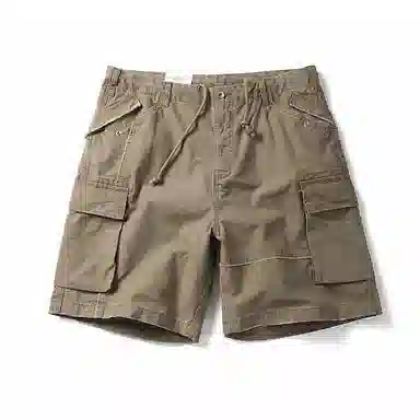 赞仕 美式复古休闲宽松潮流纯色薄款五分工装短裤 男款