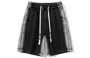 王者荣耀 美式高街水洗直筒五分牛仔短裤 男女同款